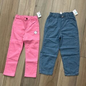 NWT Girls Garanimals Pink Jeans and Blue Paperbag Pants - Size 5T